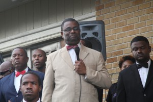 Rev. Robert Muhammad speaking at the Trayvon Martin protest