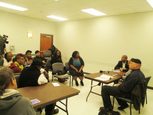 SunPhoto/Myra Griffin Concerned citizens gather at the Third Ward Multi Service Center to discuss the status of the proposed relocation/closure of the Southmore Postal Station on Almeda.