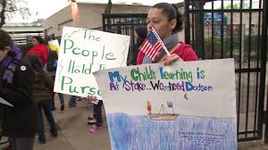 Protesting at Dodson Elementary