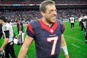 Keenum all smiles after his 2014  quarterback debut with the Texans