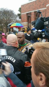 The press conference ended quickly as it turned into a shouting match with racial tension.