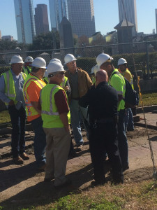 Don Conrad and his crew at a stand still after being served a Temporary Restraining Order.